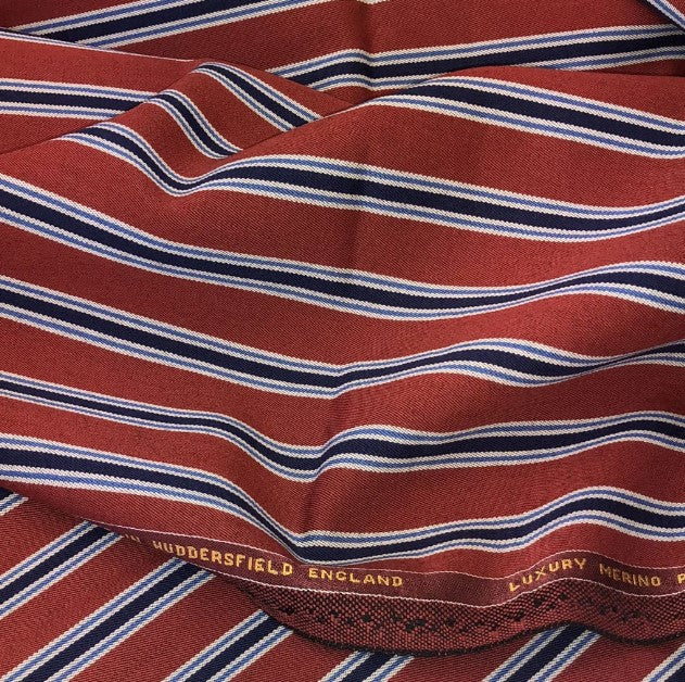 SAL167 - RED W/ NAVY/BLUE/WHITE STRIPE 3/4" BOATING STRIPE – 385 GRAMS / 13.5OZ