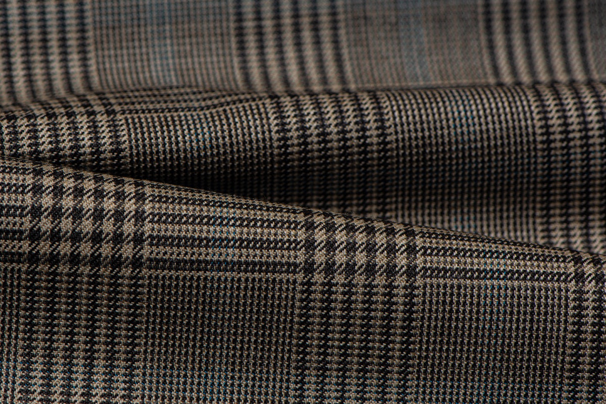 H1503 - Fawn W/ Blue Brown Check (290 Grams / 10 oz)