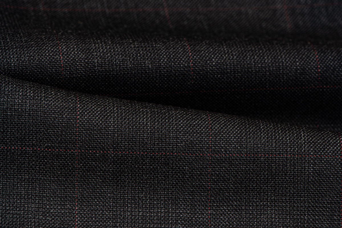 H1509 - Charcoal Tram Check W/ Red OC (290 Grams / 10 oz)