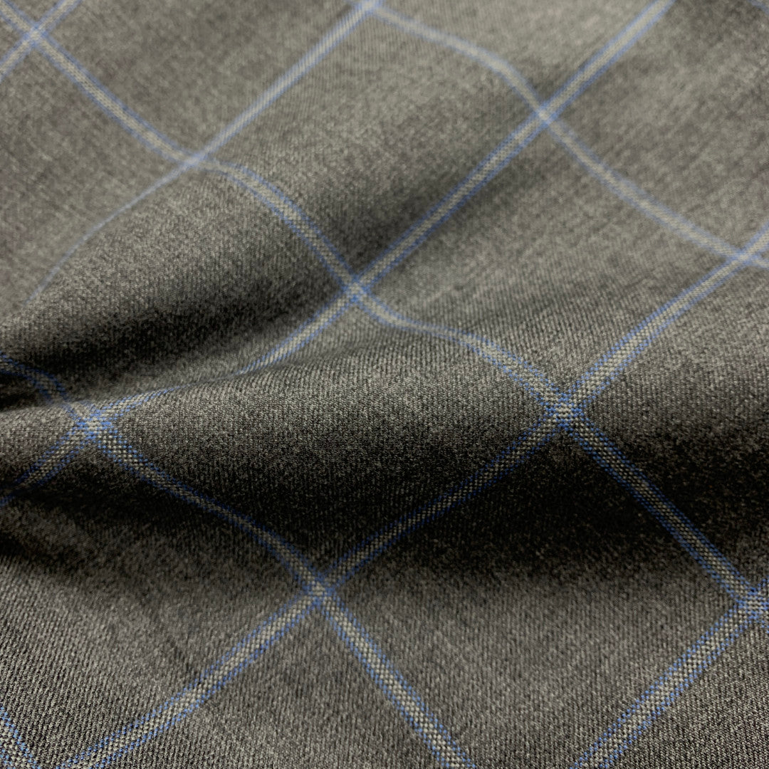 Light Grey W/ White & Blue Windowpane