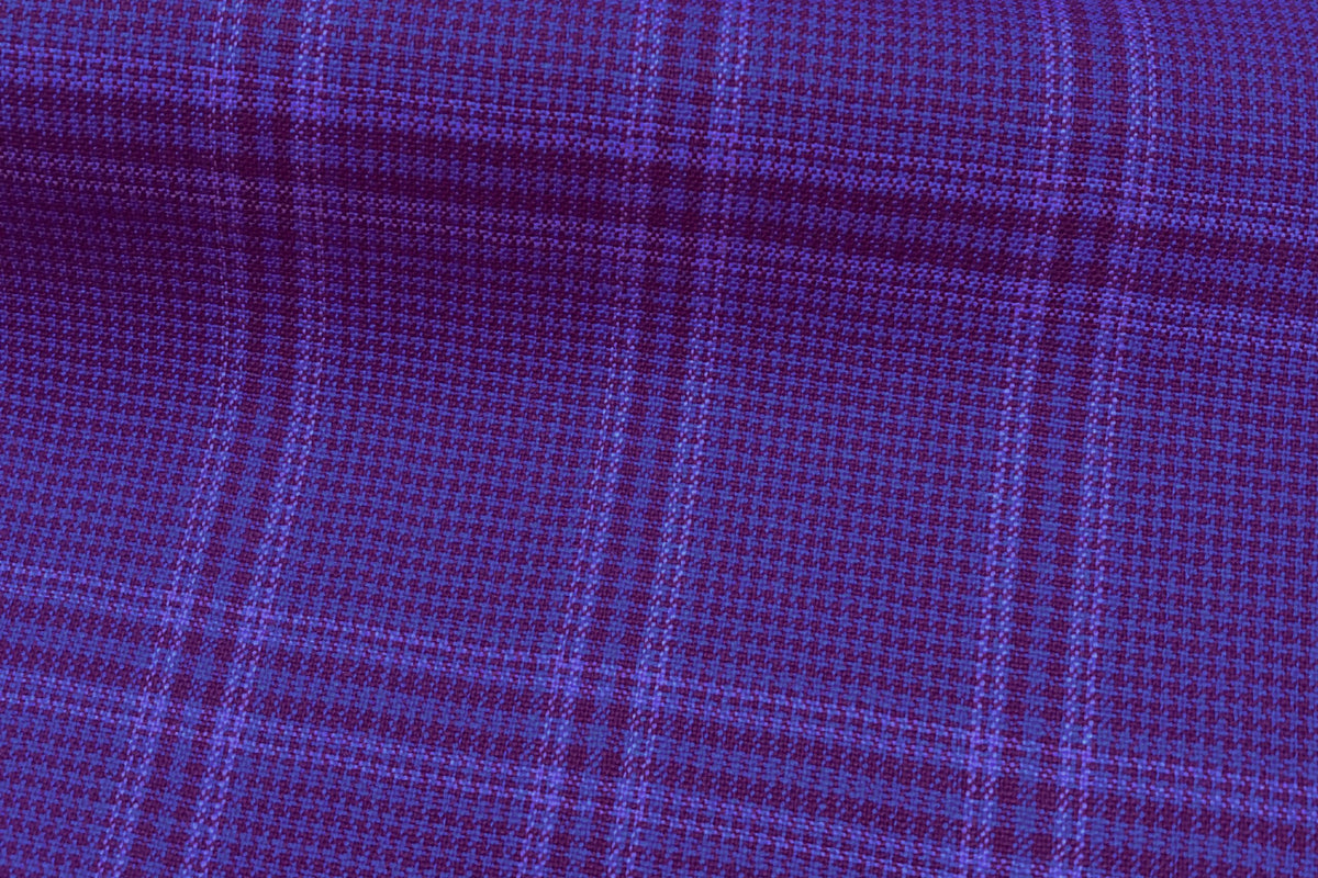 H5104 - BLUE WITH LILAC RED PINK CHECK (240 grams / 8 Oz)