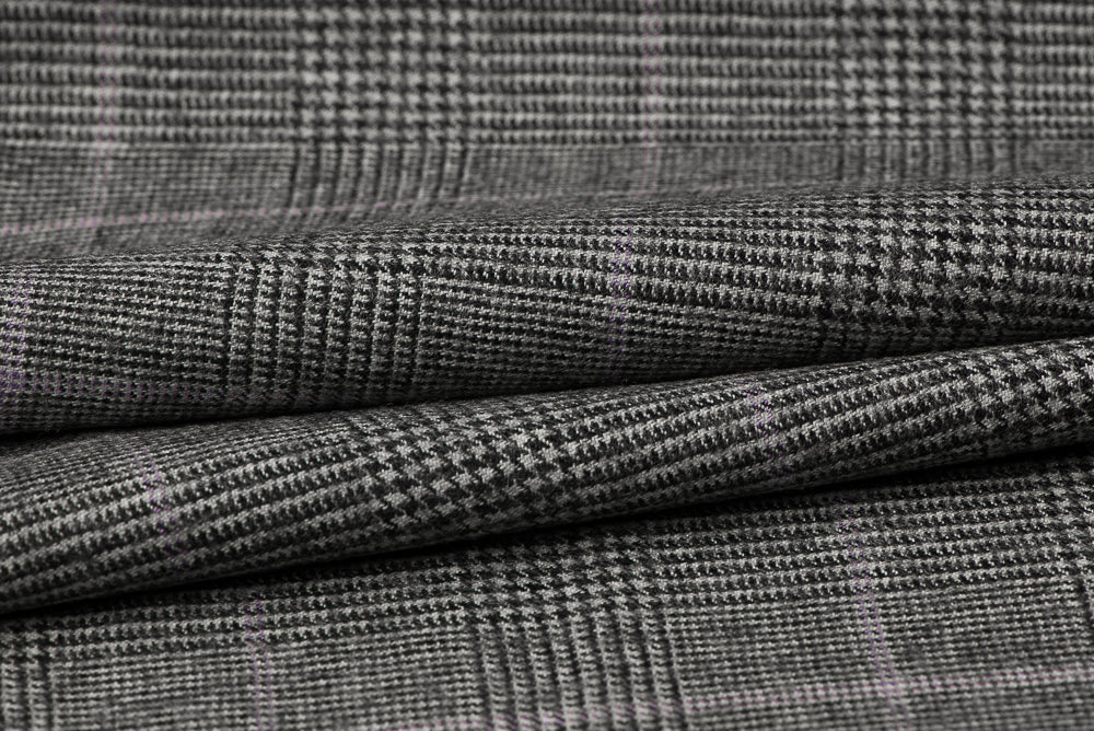 H7114 - Grey Prince of Wales W/ Lavendar Check (300 grams / 10 Oz)