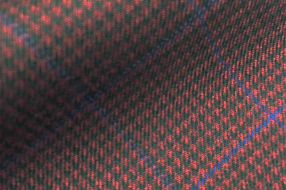 H9411 - DARK RED HOUNDSTOOTH W/BLUE CHECK (260-280 grams / 8-9 Oz)