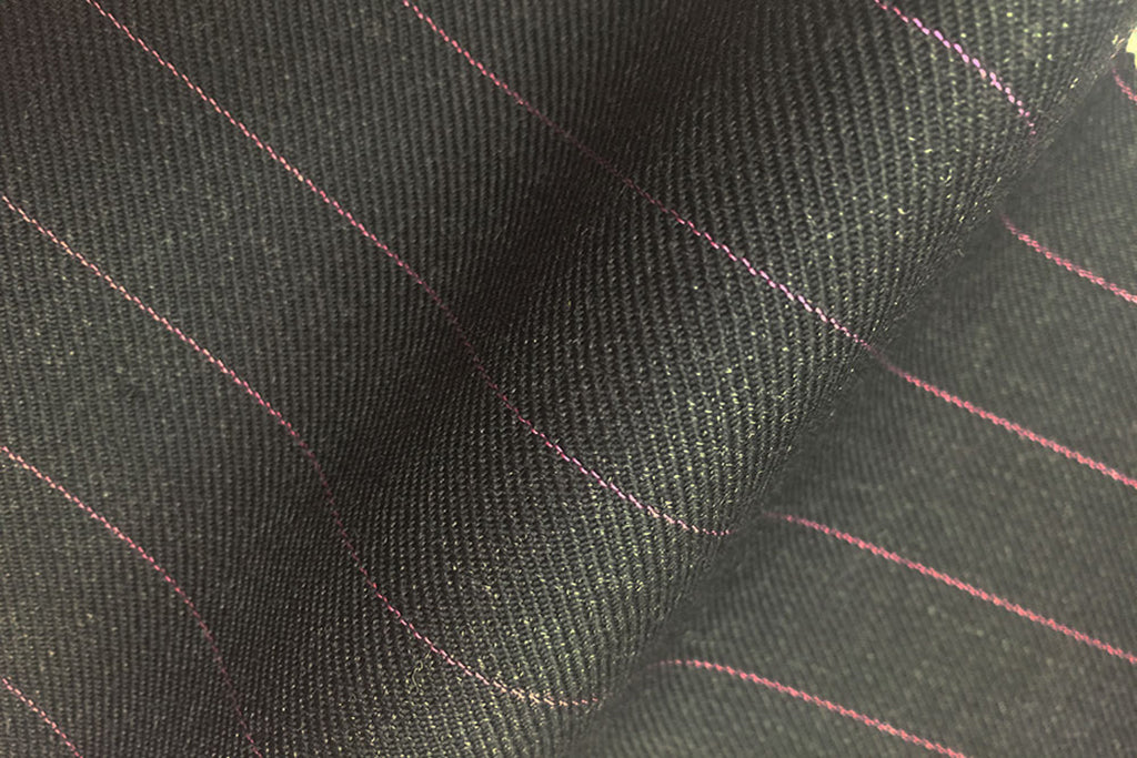 HC946 - CHARCOAL GREY with Lilac Pin Stripe (380-400 grams / 13-14 Oz)