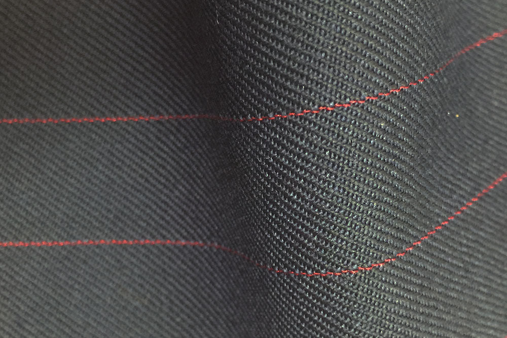 HC949 - NAVY with RED Pin Stripe (380-400 grams / 13-14 Oz)