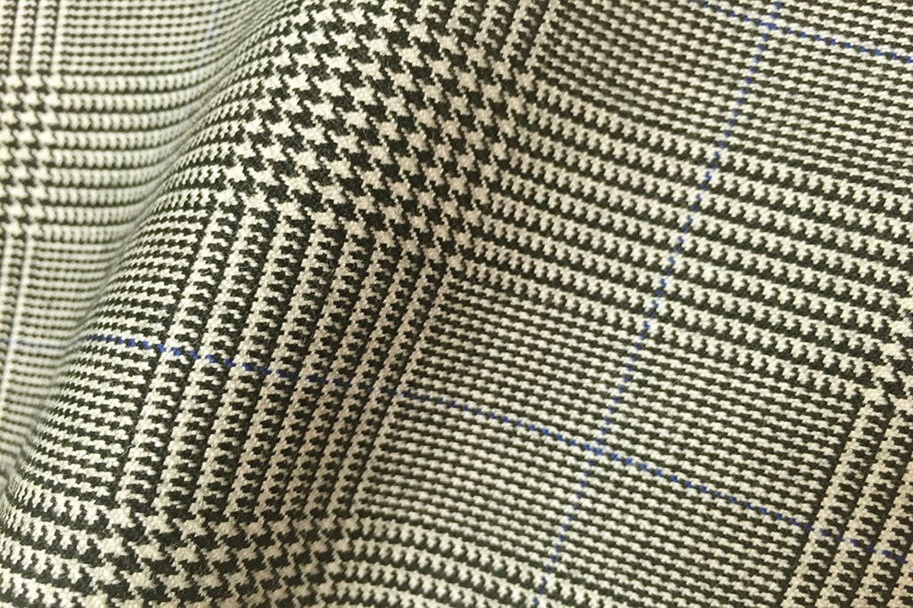 HC963 - CLASSIC Prince of Wales Check with BLUE Overcheck (380-400 grams / 13-14 Oz)