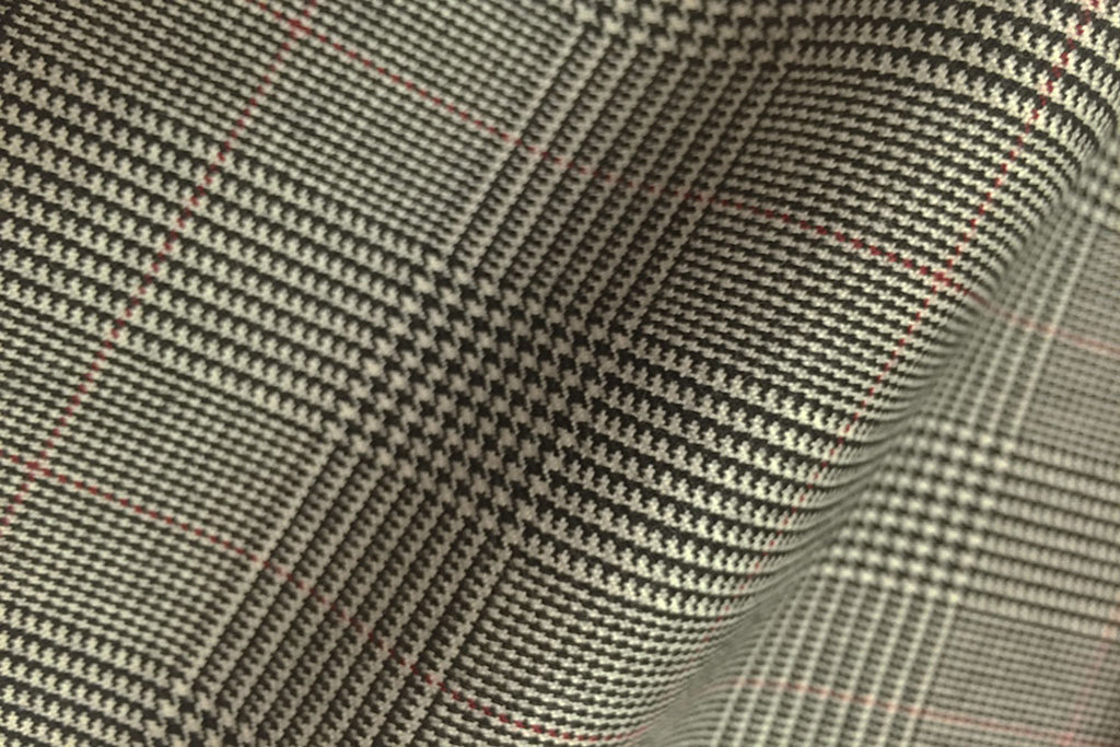 HC964 - CLASSIC Prince of Wales Check with RED Overcheck (380-400 grams / 13-14 Oz)