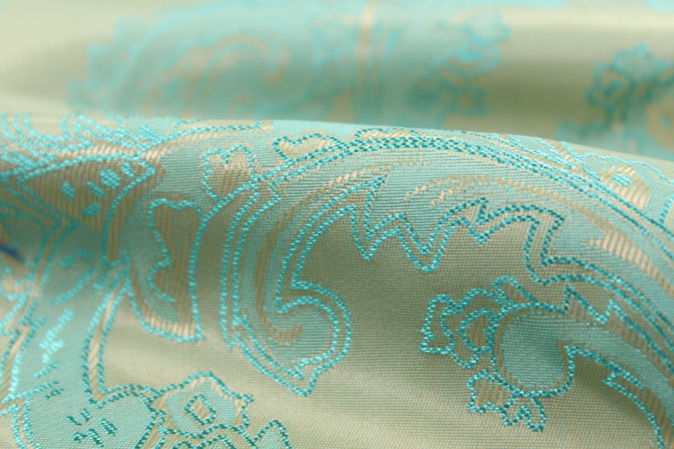 HTL 7244 - Lime Green Gold Paisley