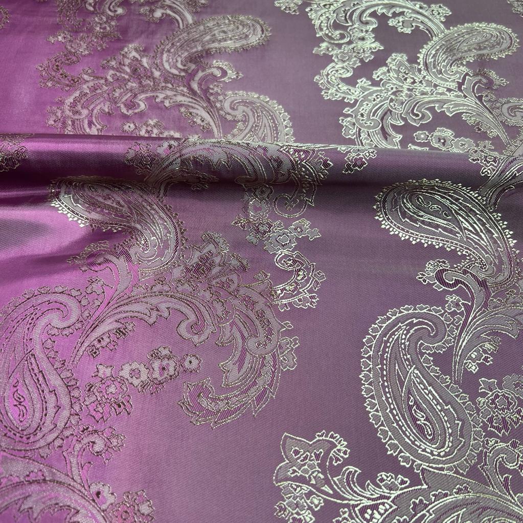 HTL 7243 - Salmon Pink Gold Paisley