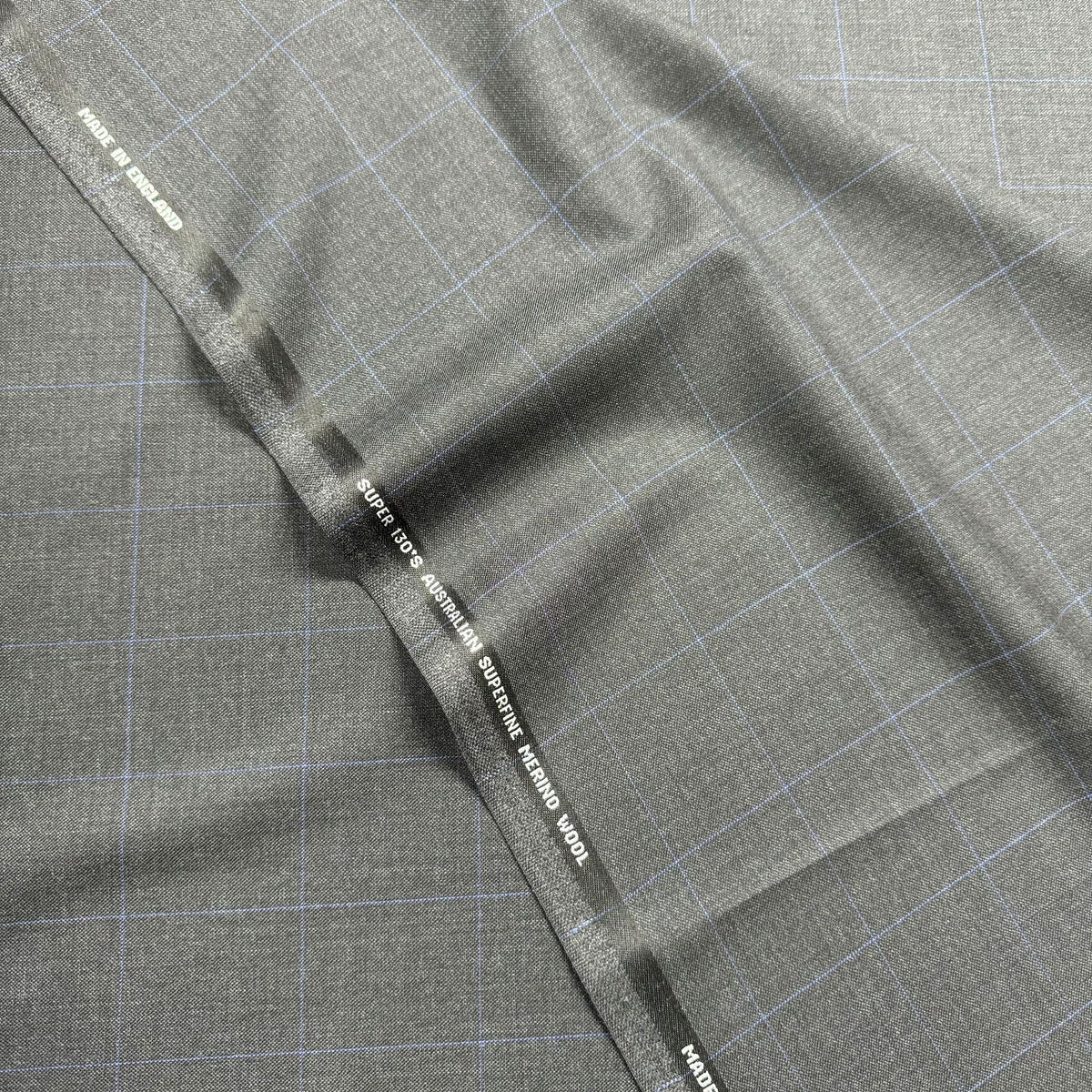 SAL231 - Grey W/ Blue Check Super 130's
