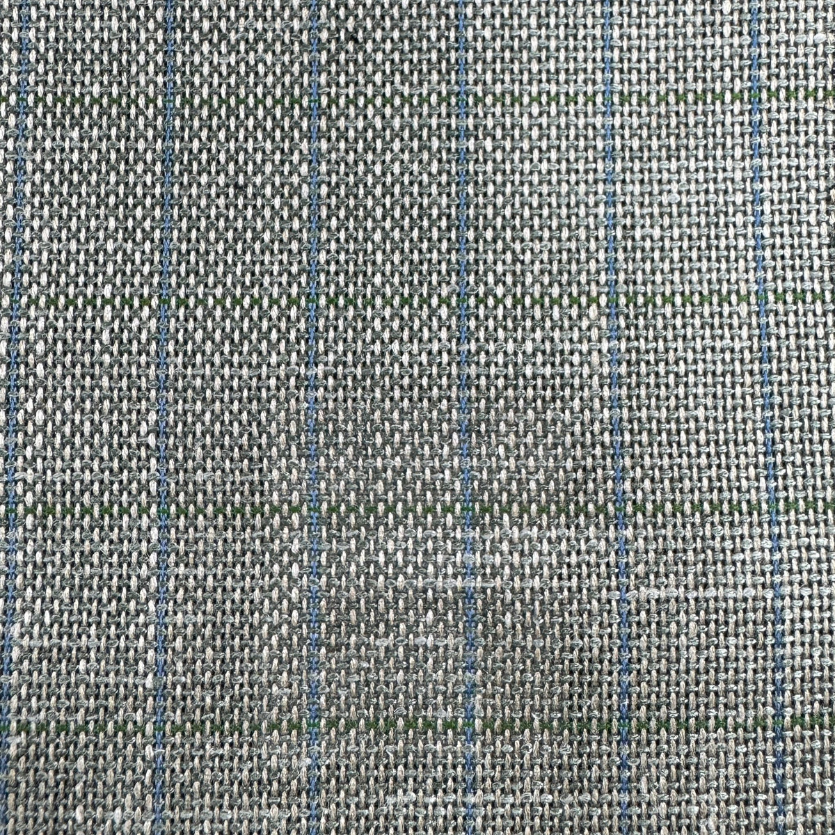 SAL310 - GREEN/BEIGE W/ BLUE & GREEN OVERCHECK SUPER 120' W/ SILK, MOHAIR & LINEN (280 Grams / 10 oz)