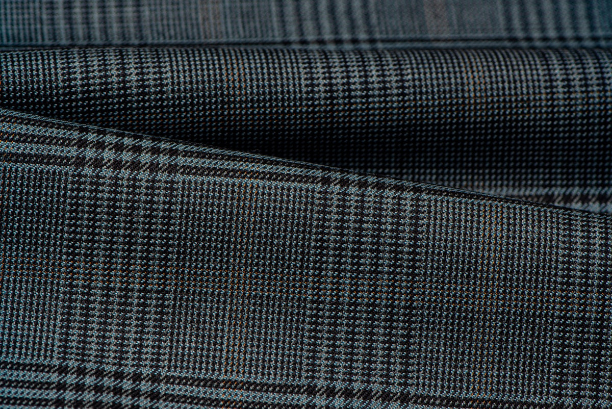 H1504 - Blue W/ Grey Navy Check (290 Grams / 10 oz)