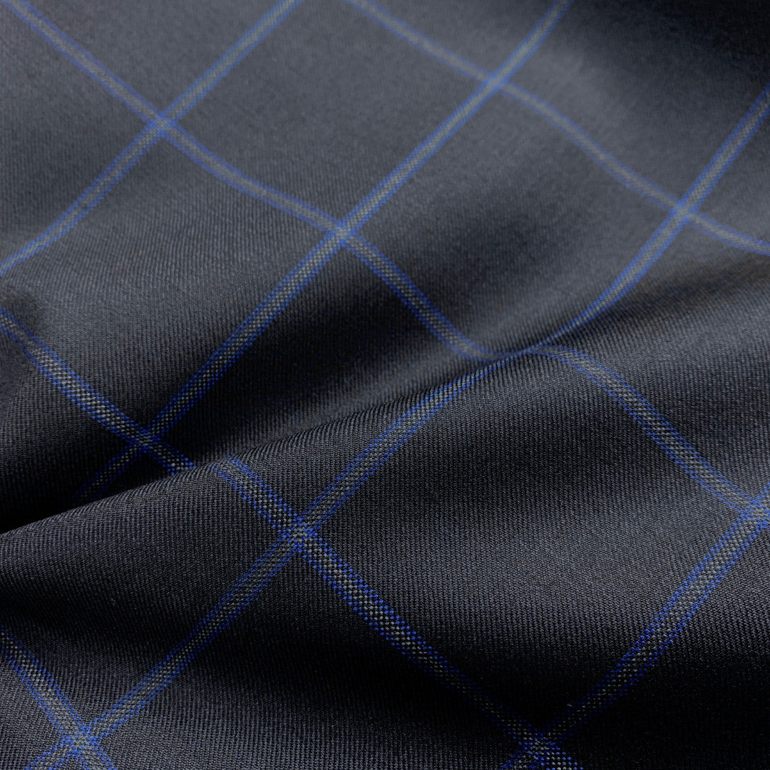 Navy W/ White & Blue Windowpane