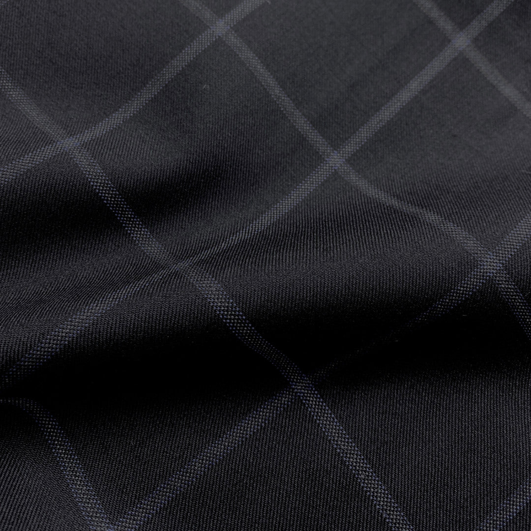 Black W/ White & Blue Windowpane