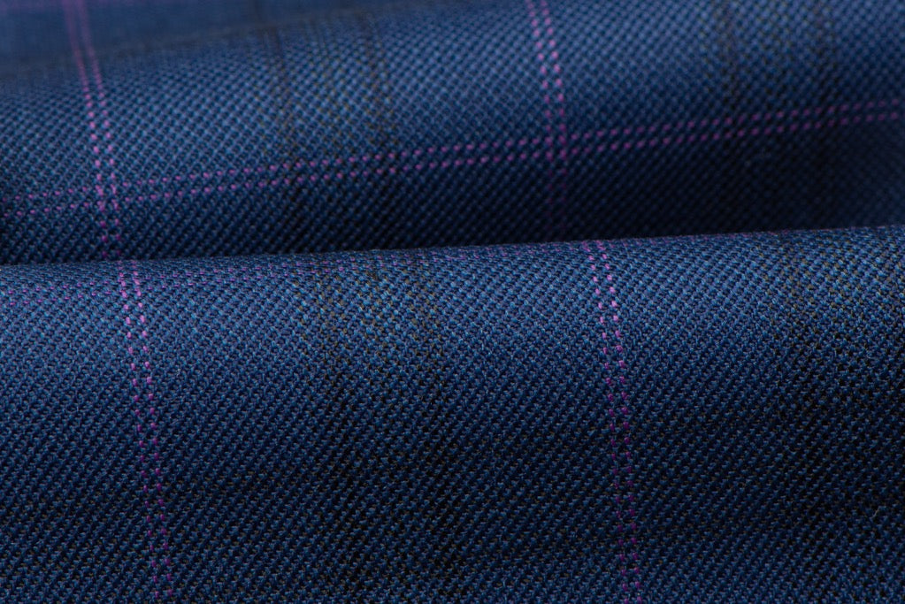 H3112 - Light Navy W/ Midnight Lilac OC Plaid (270 grams / 9 Oz)