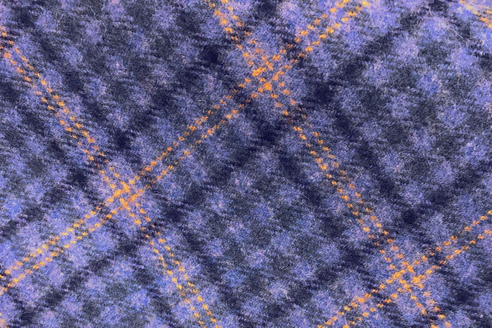 H3403 - Light Blue Check W/ Navy Yellow (390 grams / 13.5 Oz)