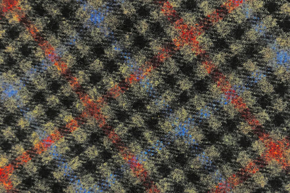 H3405 - Grey Check W/ Black Blue Red (390 grams / 13.5 Oz)