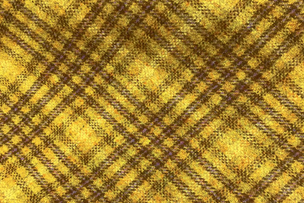H3413 - Mustard Check W/ Lilac White (390 grams / 13.5 Oz)