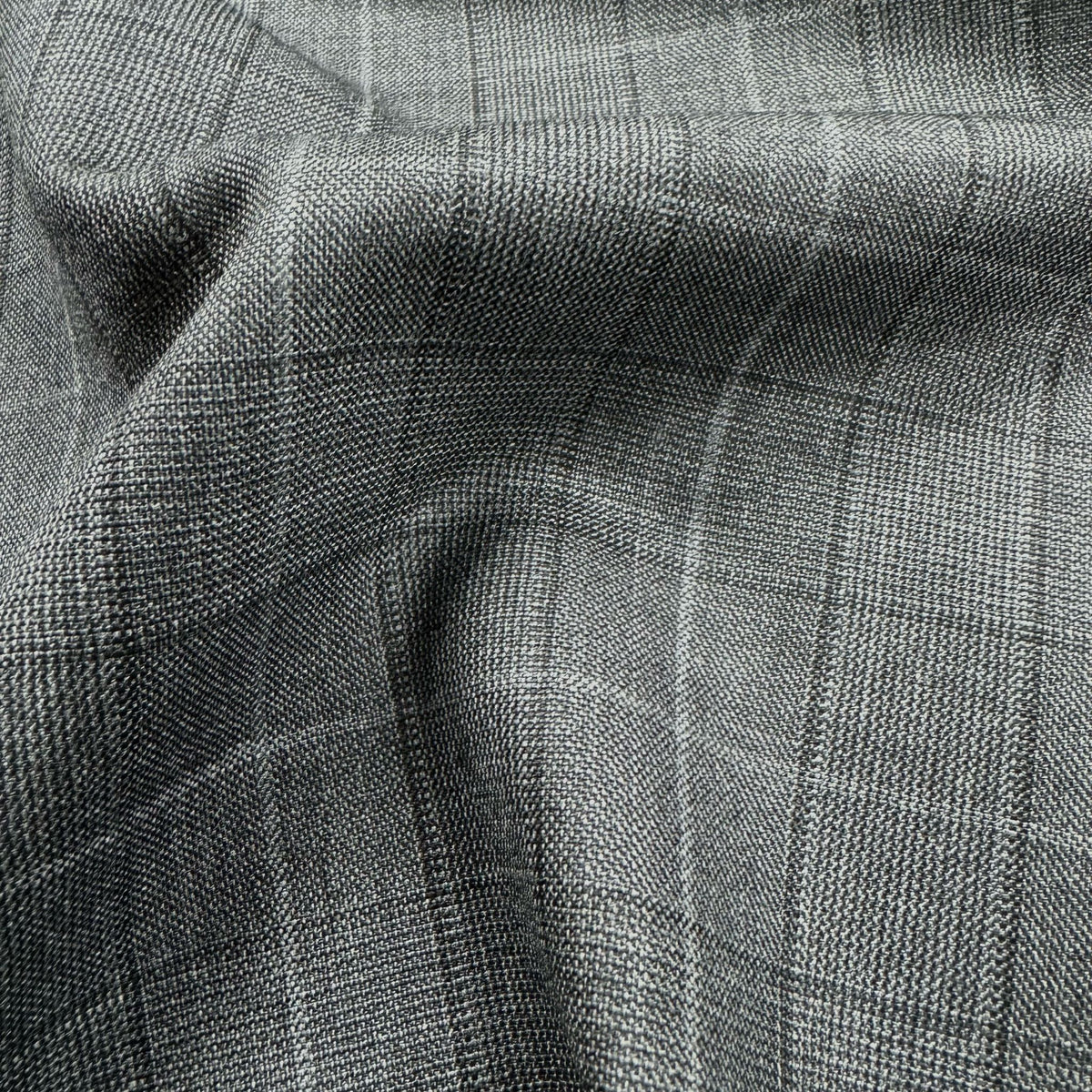 H3712 - Grey & Black Prince Of Wales W/ Light Grey Overcheck (290 grams / 10 Oz)
