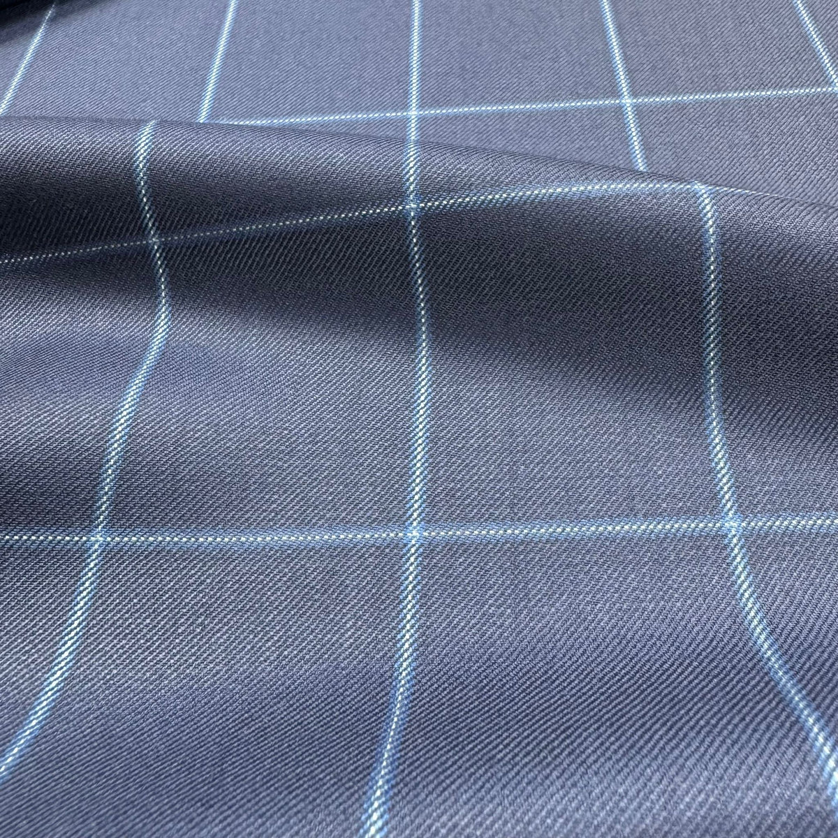 H3745 - Mid Blue W/ Light Blue Windowpane (290 grams / 10 Oz)