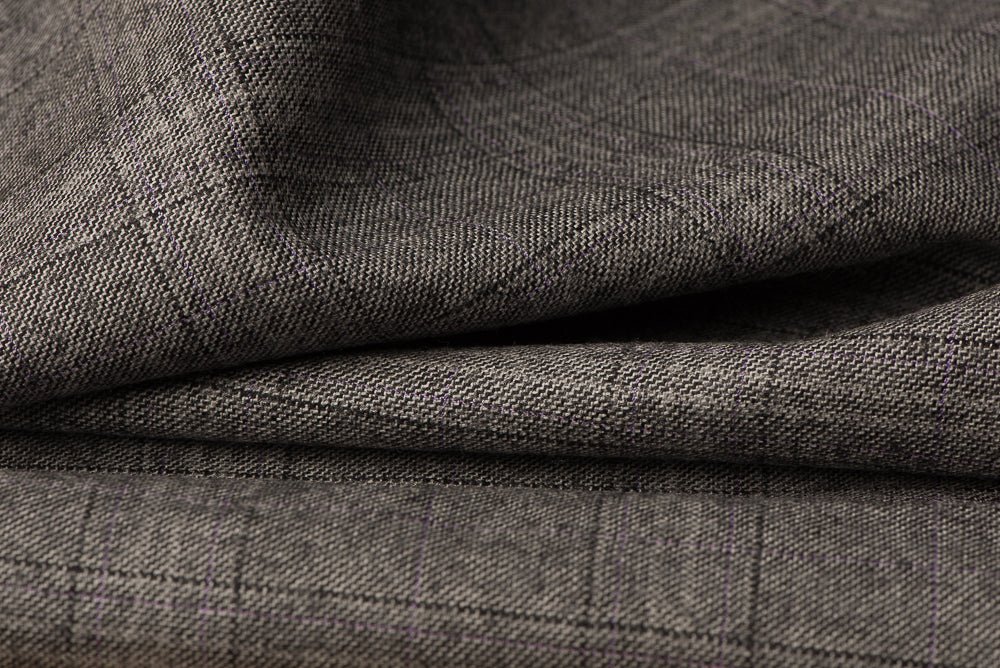 H7108 - Mid Grey Tram Check W/ Black Purple OC (300 grams / 10 Oz)