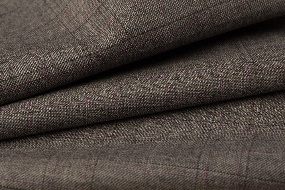 H7109 - Grey Tram Check W/ Lilac Black OC (300 grams / 10 Oz)