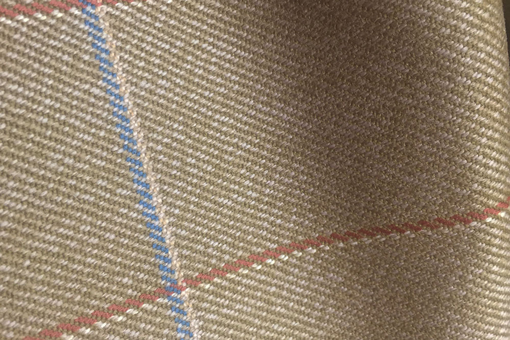 H7426 - BEIGE WITH BLUE OVERCHECK (500 grams / 17 Oz)