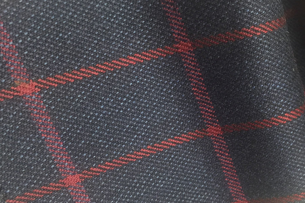 H7436 - NAVY WITH RED OVERCHECK (500 grams / 17 Oz)
