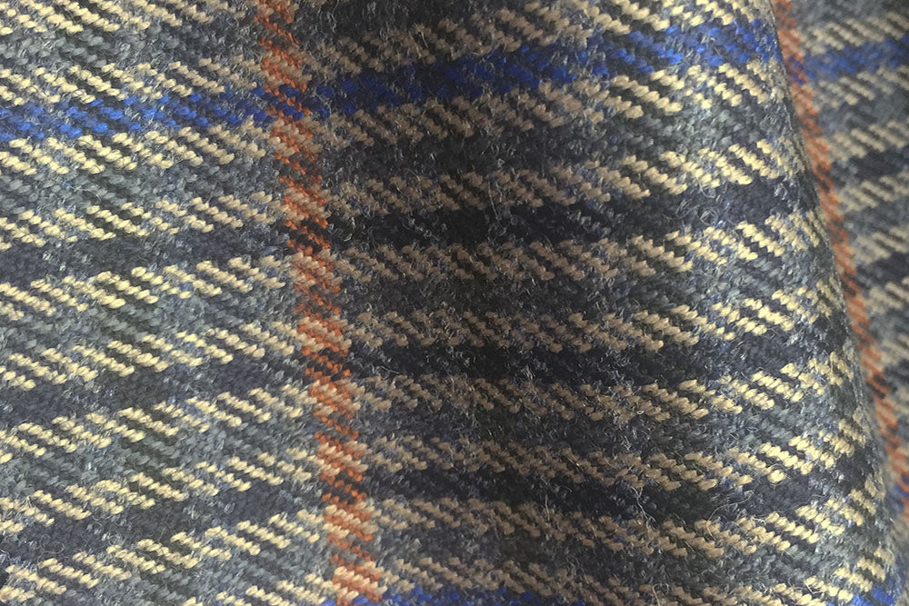 H7445 - LIGHT BLUE WITH NAVY & TAN CHECKS (500 grams / 17 Oz)
