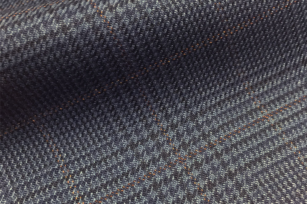 H9404 - BLUE GLEN CHECK ORANGE WINDOW PANE (260-280 grams / 8-9 Oz)