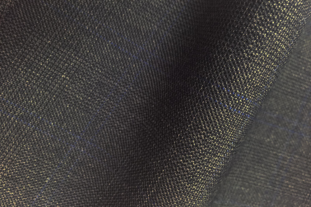 HC961 - CHARCOAL GREY Prince of Wales Check with LIGHT BLUE Window Pane Overcheck (380-400 grams / 13-14 Oz)