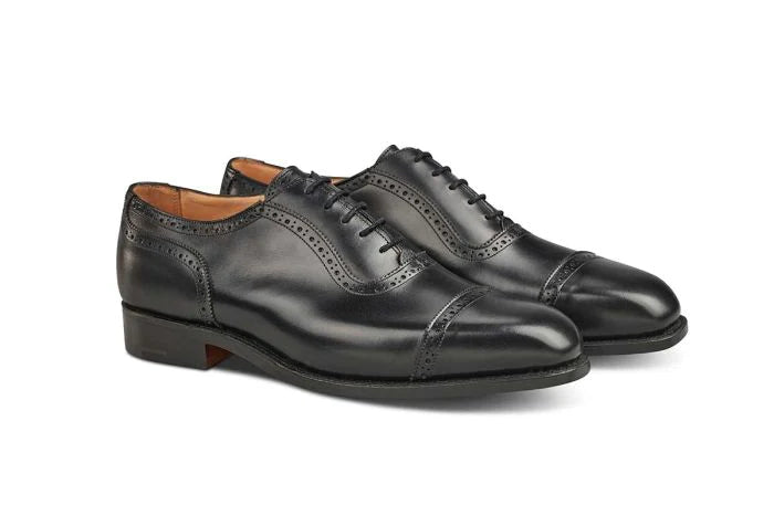 BELGRAVE TOECAP OXFORD CITY SHOE - BLACK