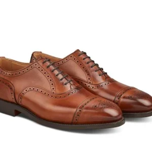 KENSINGTON TOECAP OXFORD CITY SHOE - BEECHNUT BURNISHED