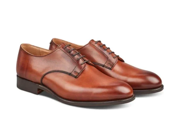 WILTSHIRE PLAIN DERBY CITY SHOE - CHESTNUT